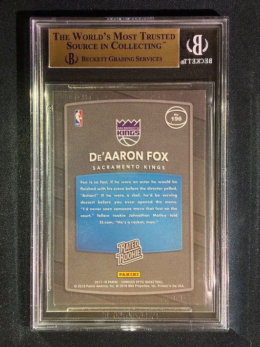 2017-18 Donruss Optic DE'AARON FOX Rated Rookie Red and Yellow #196 BGS 9.5 (148)