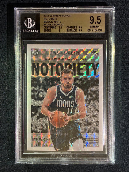 2022-23 Mosaic LUKA DONCIC Notoriety White 23/25 BGS 9.5 (738)