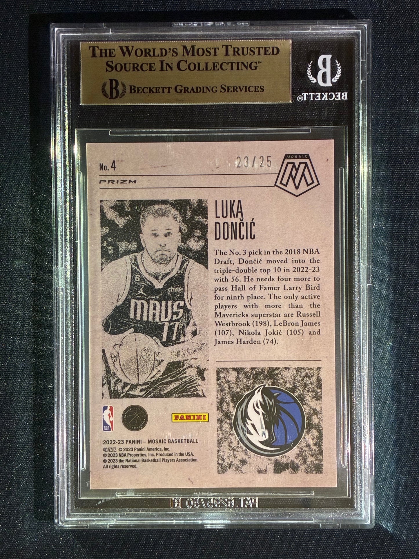 2022-23 Mosaic LUKA DONCIC Notoriety White 23/25 BGS 9.5 (738)