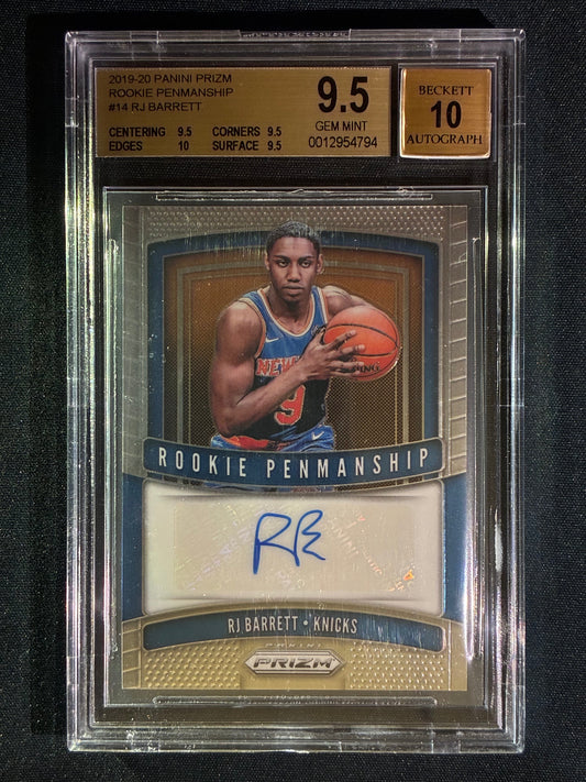 2019-20 Prizm RJ BARRETT Rookie Penmanship Auto Base #RJB BGS 9.5/10 (794)