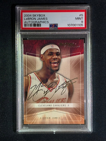 2004-05 Skybox LEBRON JAMES Autographics Foil Signature Silver #5 PSA 9 (105)