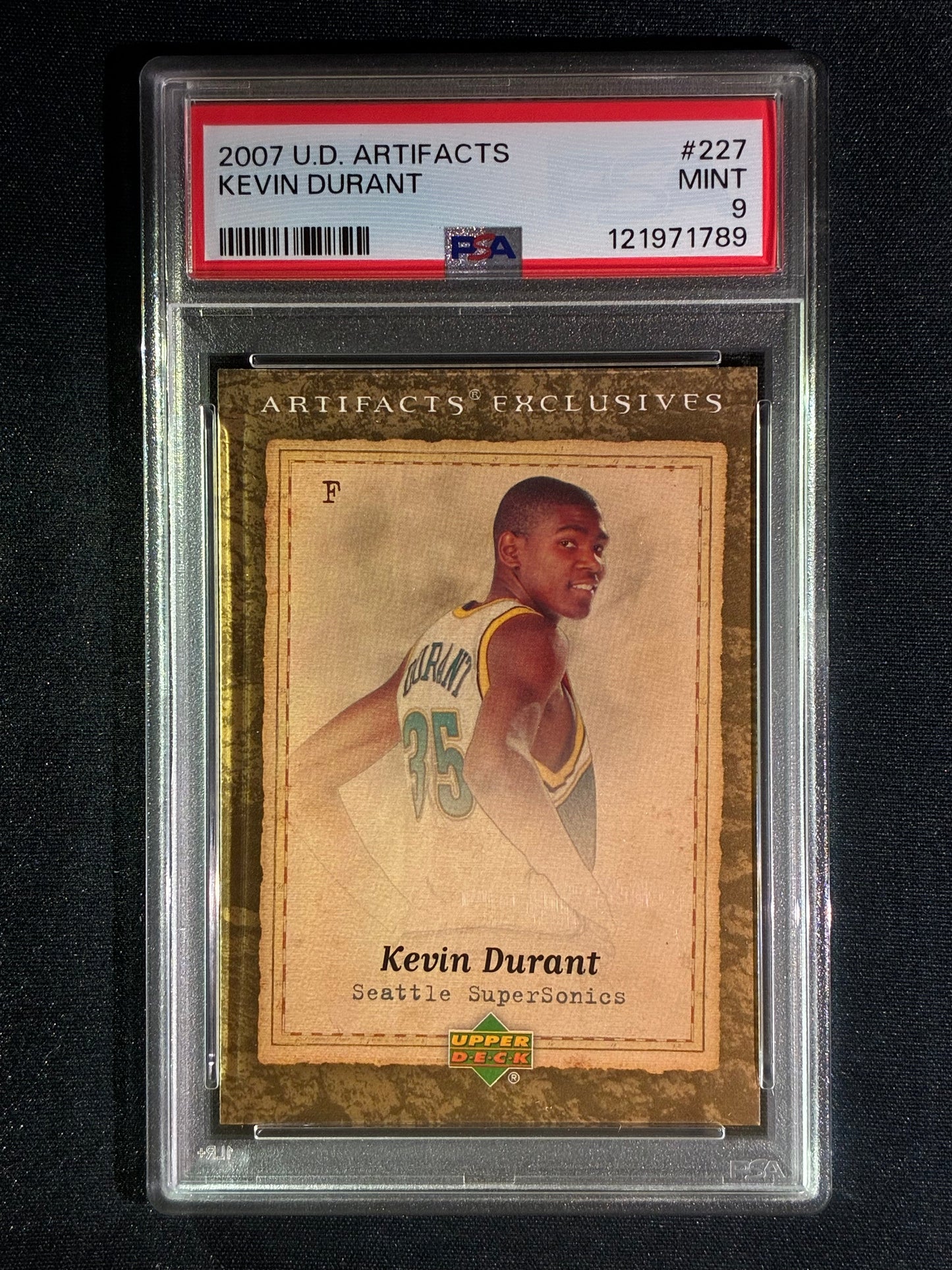 2007-08 Upper Deck Artifacts KEVIN DURANT Rookie Exclusives #227 PSA 9 (789)