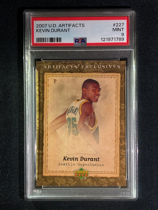 2007-08 Upper Deck Artifacts KEVIN DURANT Rookie Exclusives #227 PSA 9 (789)