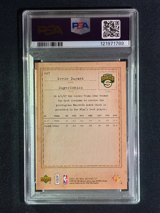 2007-08 Upper Deck Artifacts KEVIN DURANT Rookie Exclusives #227 PSA 9 (789)