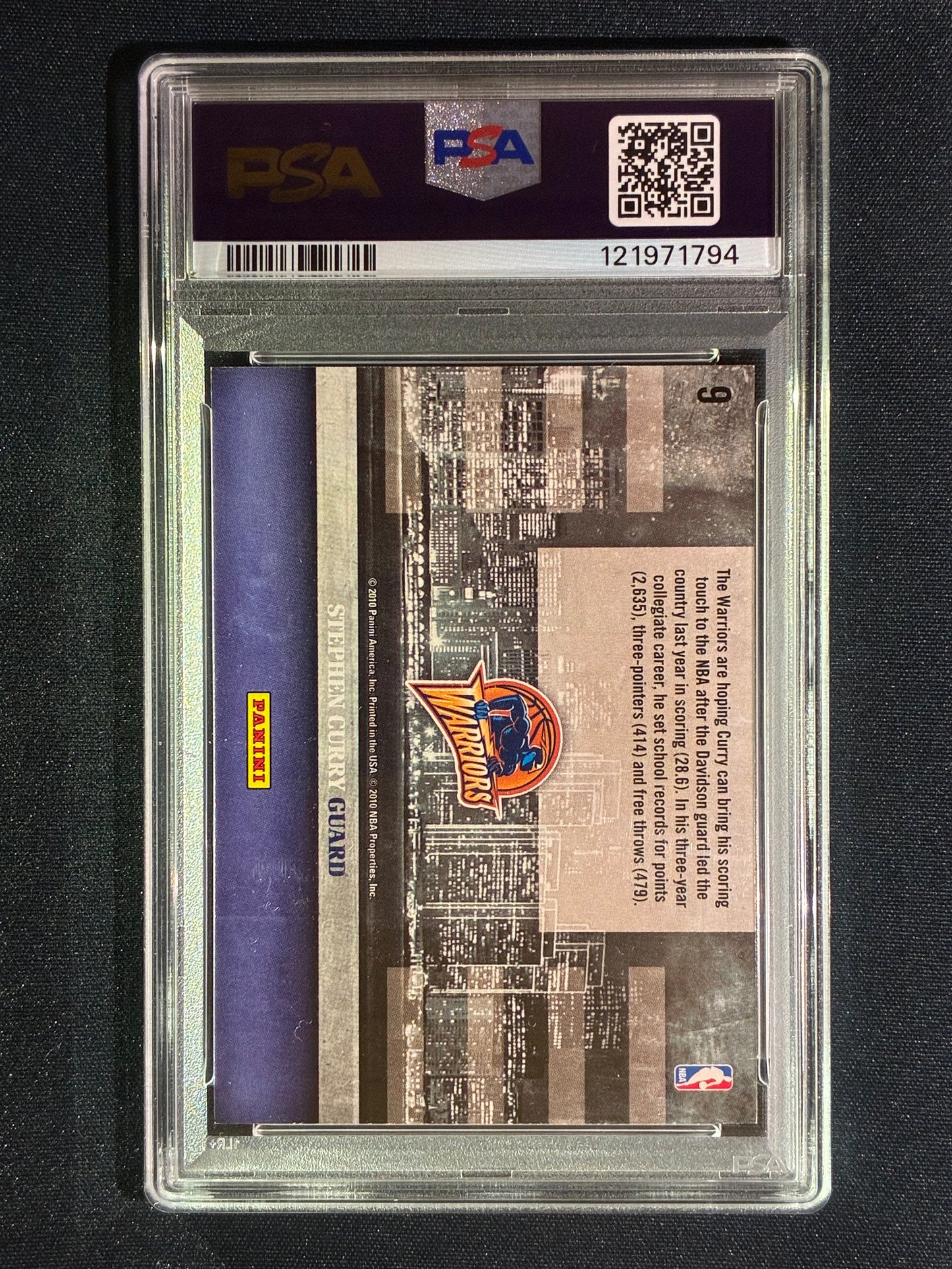 2009-10 Studio STEPHEN CURRY Skylines Rookie Base #9 PSA 8 (794)