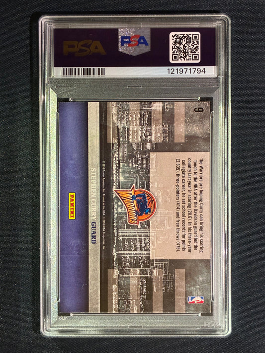 2009-10 Studio STEPHEN CURRY Skylines Rookie Base #9 PSA 8 (794)