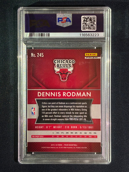 2015-16 Prizm DENNIS RODMAN Silver Prizm #245 PSA 9 (223)