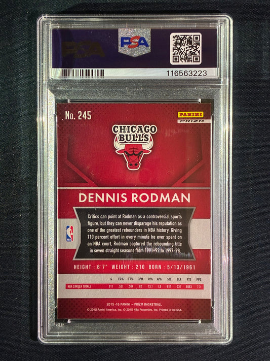 2015-16 Prizm DENNIS RODMAN Silver Prizm #245 PSA 9 (223)