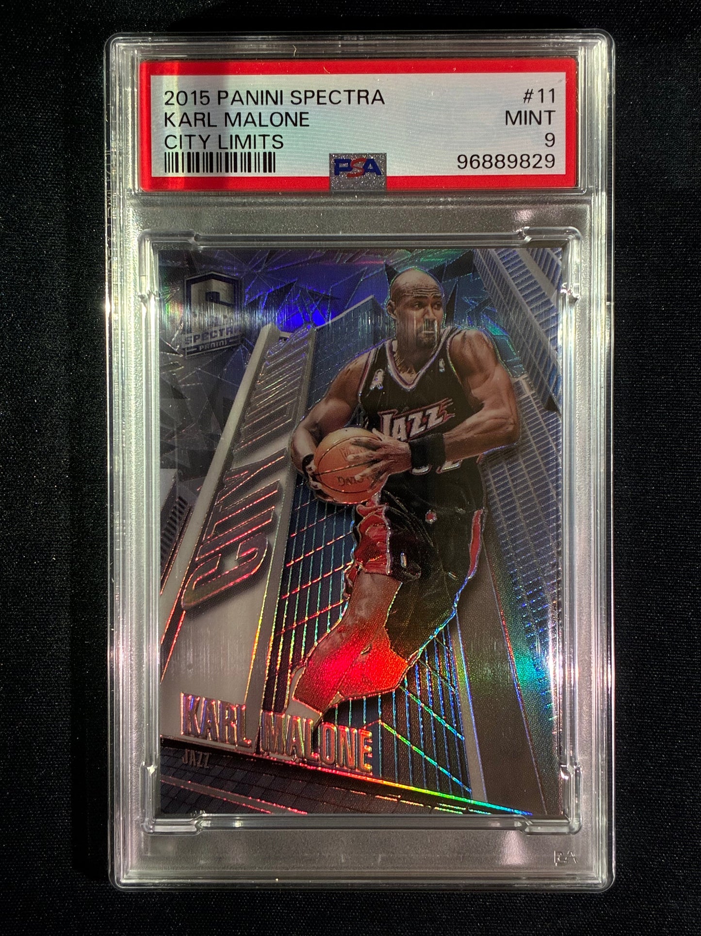 2015-16 Spectra KARL MALONE City Limits SSP #11 PSA 9 (829)