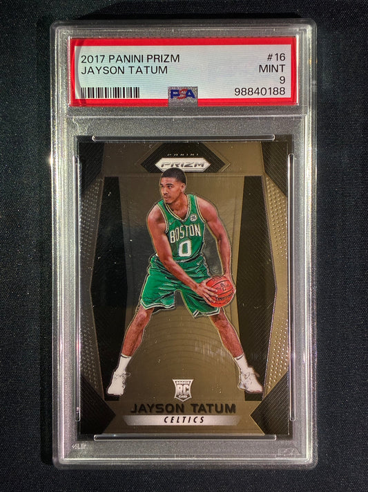 2017-18 Prizm JAYSON TATUM Prizm Rookie Base #16 PSA 9 (188)