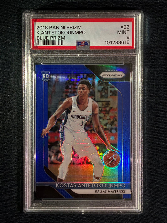 2018-19 Prizm KOSTAS ANTETOKOUNMPO Rookie Blue Prizm 34/199 #22 PSA 9 (615)