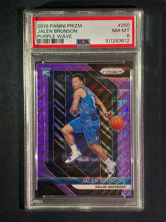 2018-19 Prizm JALEN BRUNSON Rookie Purple Wave SP #250 PSA 8 (612)