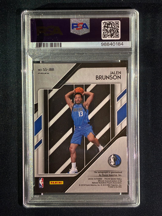 2018-19 Prizm JALEN BRUNSON Rookie Sensational Signatures Auto Choice Red #JBR PSA 8 (184)