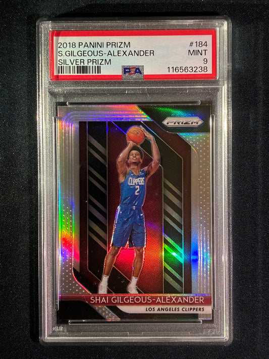 2018-19 Prizm SHAI GILGEOUS-ALEXANDER Rookie Silver Prizm #184 PSA 9 (238)