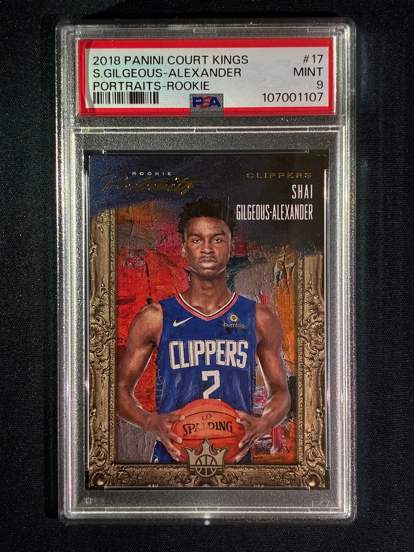 2018-19 Court Kings SHAI GILGEOUS-ALEXANDER Rookie Portraits 112/199 #17 PSA 9 (107)