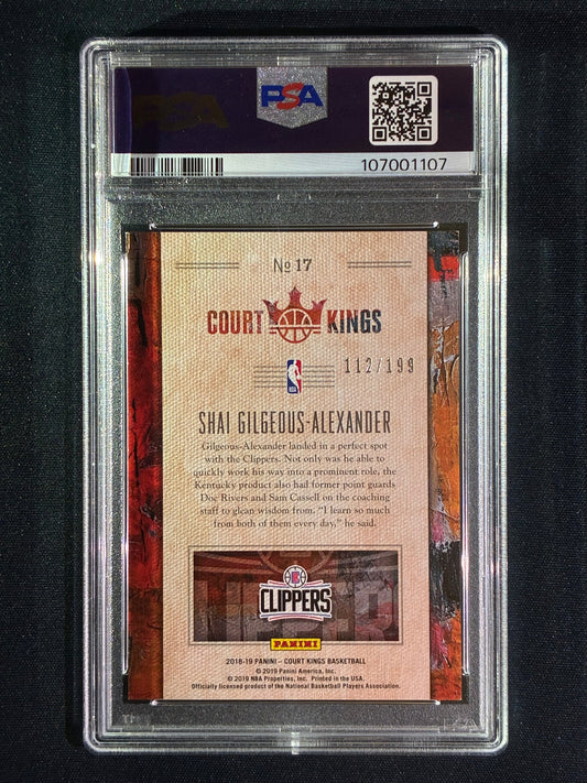 2018-19 Court Kings SHAI GILGEOUS-ALEXANDER Rookie Portraits 112/199 #17 PSA 9 (107)