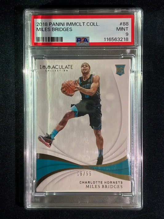 2018-19 Immaculate MILES BRIDGES Rookie Base Silver 6/99 #88 PSA 9 (218)