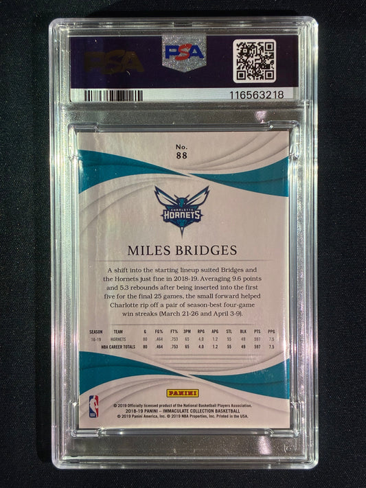 2018-19 Immaculate MILES BRIDGES Rookie Base Silver 6/99 #88 PSA 9 (218)