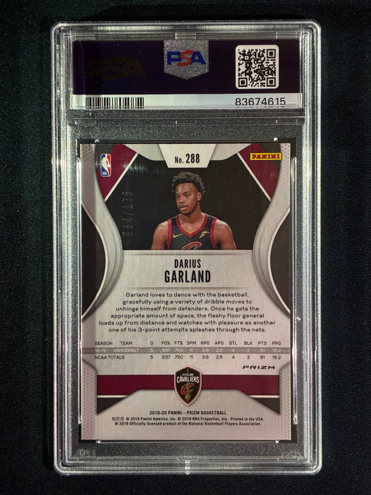 2019-20 Prizm DARIUS GARLAND Rookie Fast Break Blue Prizm 084/175 #288 PSA 8 (615)