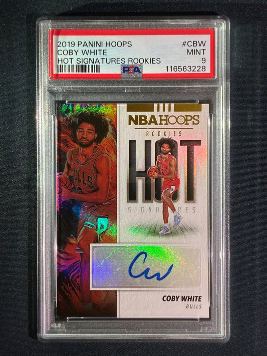 2019-20 Hoops COBY WHITE Rookie Hot Signature Auto #CBW PSA 9 (228)