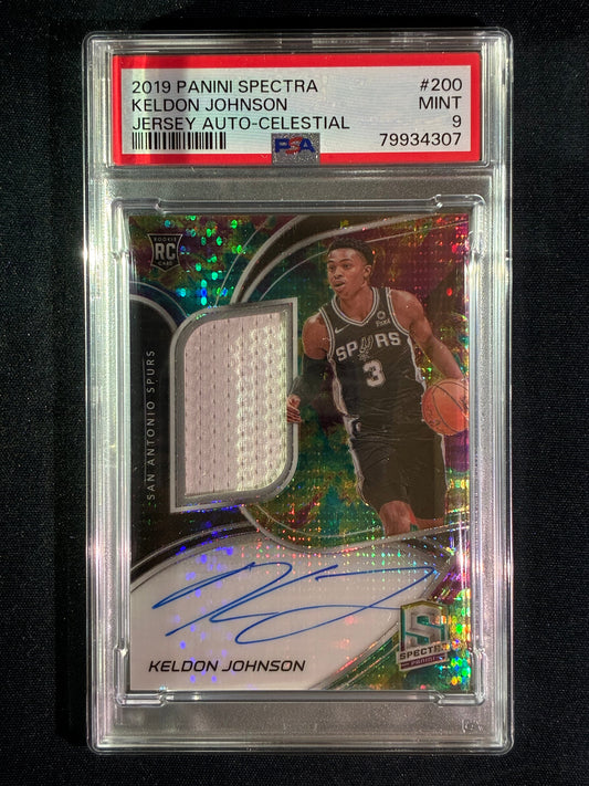 2019-20 Spectra KELDON JOHNSON Rookie Jersey Auto Celestial 47/99 #200 PSA 9 (307)