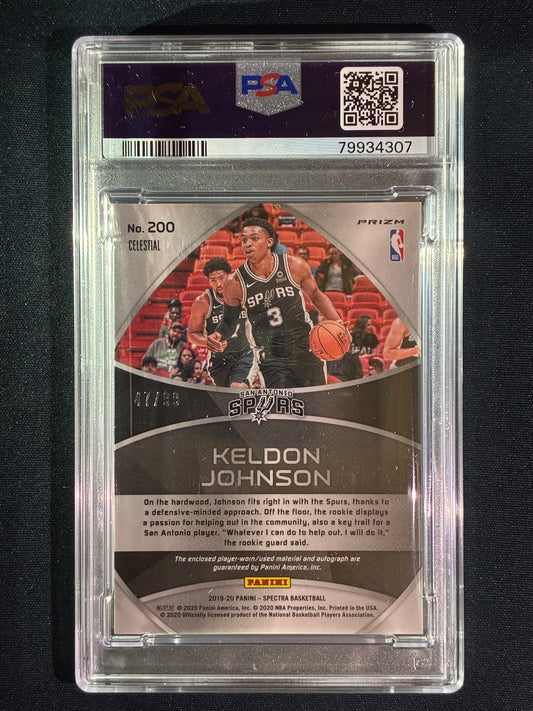 2019-20 Spectra KELDON JOHNSON Rookie Jersey Auto Celestial 47/99 #200 PSA 9 (307)