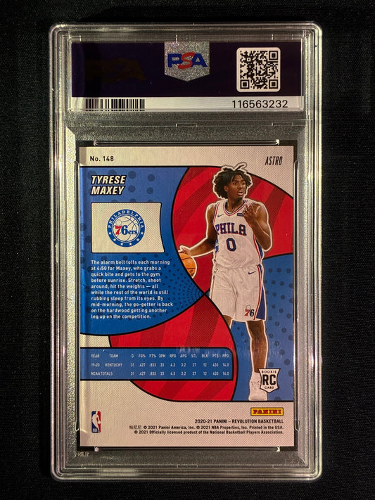 2020-21 Revolution TYRESE MAXEY Rookie Astro #148 PSA 9 (232)