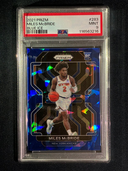 2021-22 Prizm MILES MCBRIDE Rookie Blue Ice 23/125 #283 PSA 9 (216)