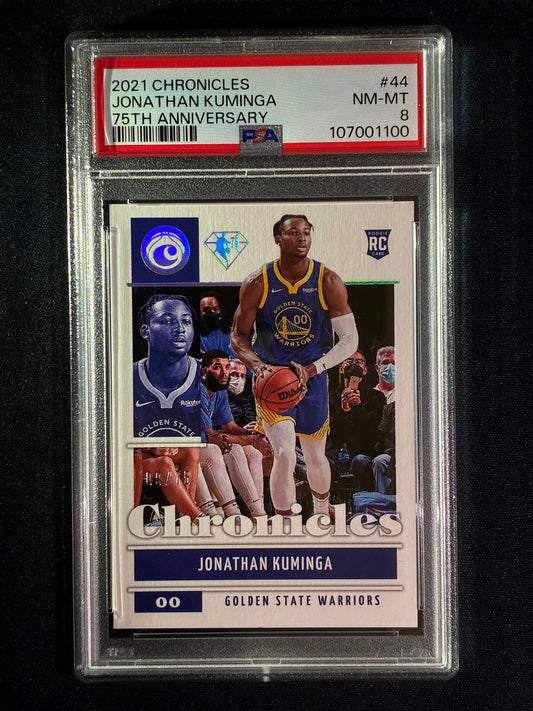 2021-22 Chronicles JONATHAN KUMINGA Chronicles Base Rookie 75th Anniversary Silver 9/75 PSA 8 (100)