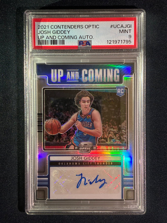 2021-22 Contenders Optic JOSH GIDDEY Up and Coming Rookie Auto Silver Prizm 75/99 PSA 9 (795)