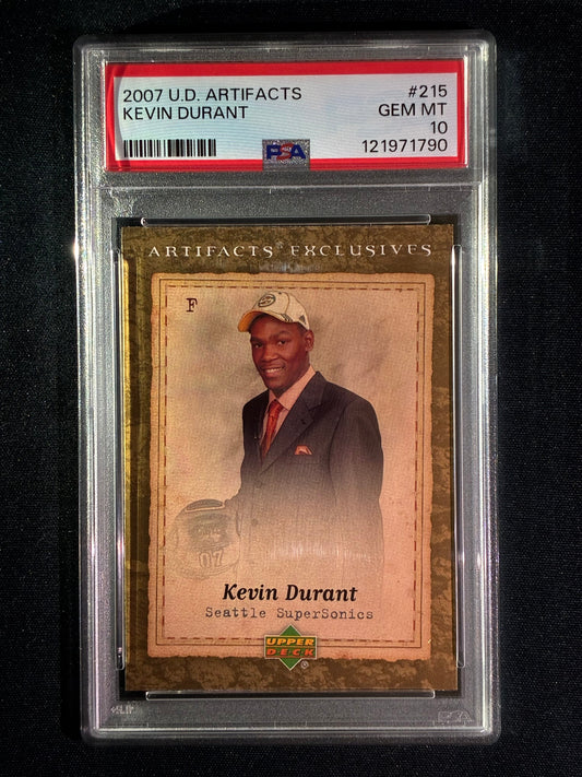 2007-08 Upper Deck Artifacts KEVIN DURANT Rookie Exclusives #215 PSA 10 (215)