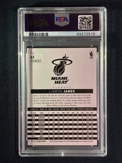 2013-14 Hoops LEBRON JAMES Base #62 PSA 10 (519)