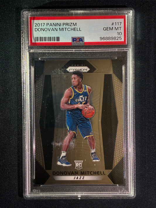 2017-18 Prizm DONOVAN MITCHELL Rookie Base #117 PSA 10 (825)