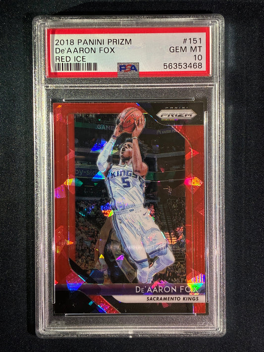 2018-19 Prizm DE'AARON FOX Red Cracked Ice #151 PSA 10 (468)