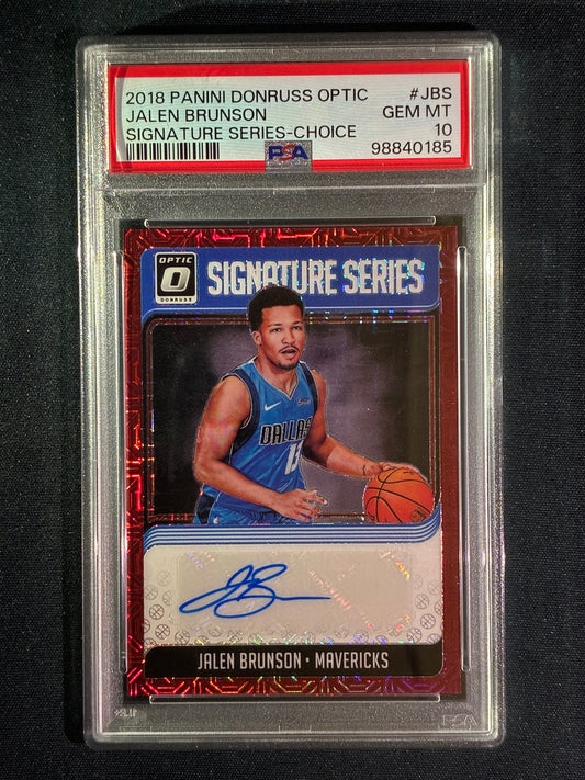2018-19 Donruss Optic JALEN BRUNSON Signature Series Rookie Auto Choice Red #JBS PSA 10 (185)