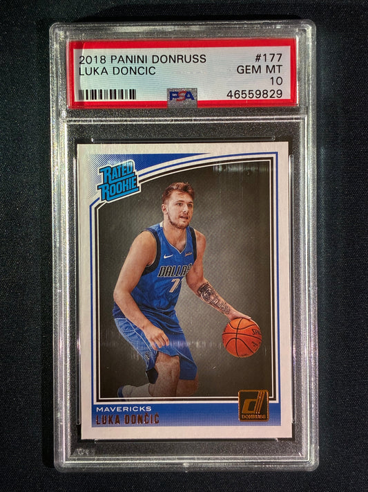 2018-19 Donruss LUKA DONCIC Rated Rookie Base #177 PSA 10 (829)