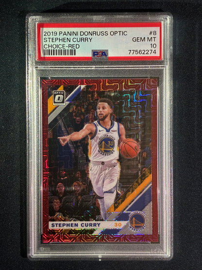 2019-20 Donruss Optic STEPHEN CURRY Choice Red 57/88 #8 PSA 10 (274)