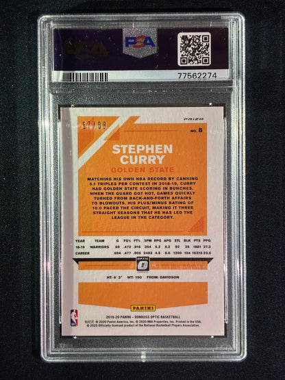 2019-20 Donruss Optic STEPHEN CURRY Choice Red 57/88 #8 PSA 10 (274)