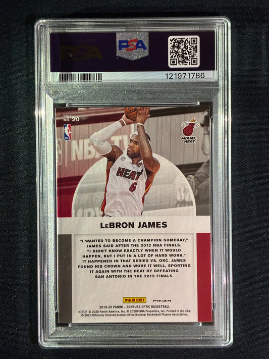 2019-20 Donruss Optic LEBRON JAMES Winner Stays Holo Silver Prizm #20 PSA 10 (786)