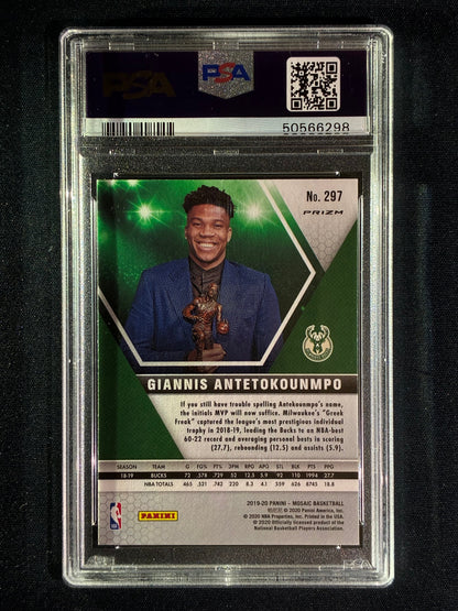2019-20 Mosaic GIANNIS ANTETOKOUNMPO MVPs Pink Camo Mosaic Prizm #297 PSA 10 (298)