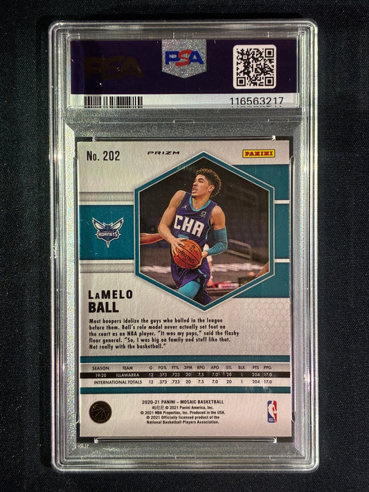 2020-21 Mosaic LAMELO BALL True Rookie Reactive Blue #202 PSA 10 (217)