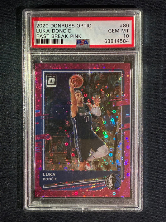 2020-21 Donruss Optic LUKA DONCIC Fast Break Pink 9/20 #86 PSA 10 (584)