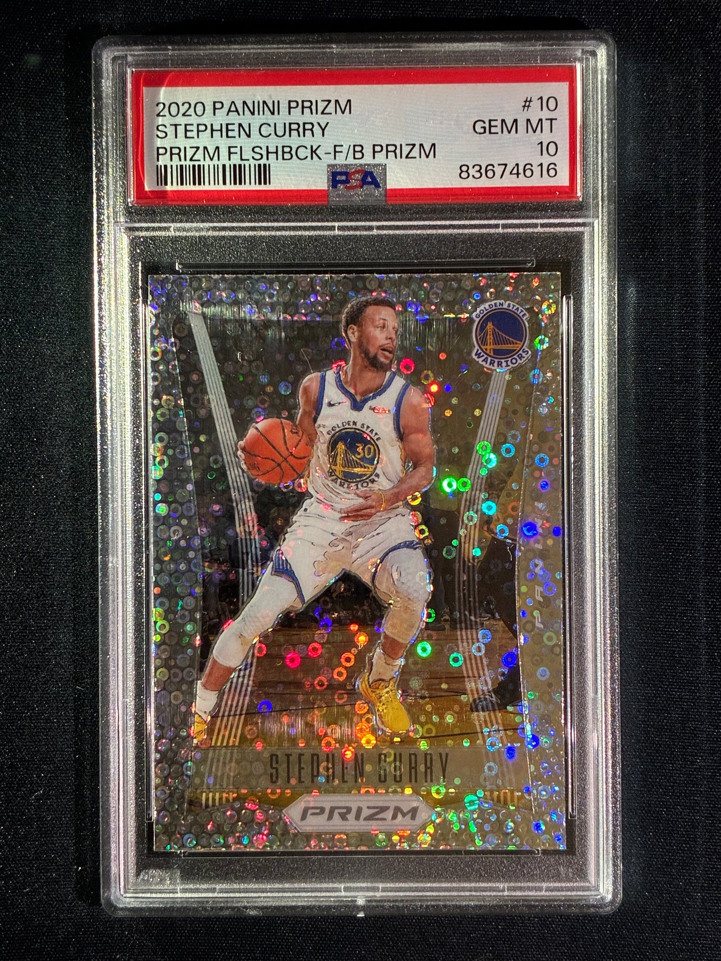 2020-21 Prizm STEPHEN CURRY Flashback Fast Break Prizm Silver Disco #10 PSA 10 (616)