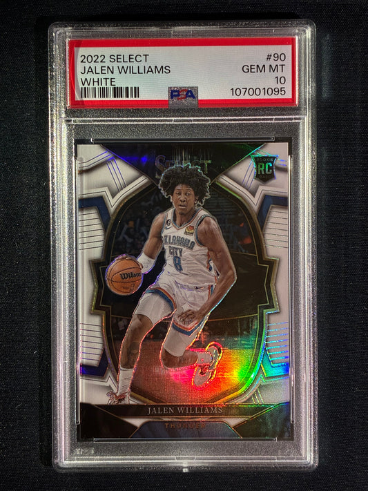 2022-23 Select JALEN WILLIAMS Concourse Rookie White Prizm 77/149 #90 PSA 10 (095)