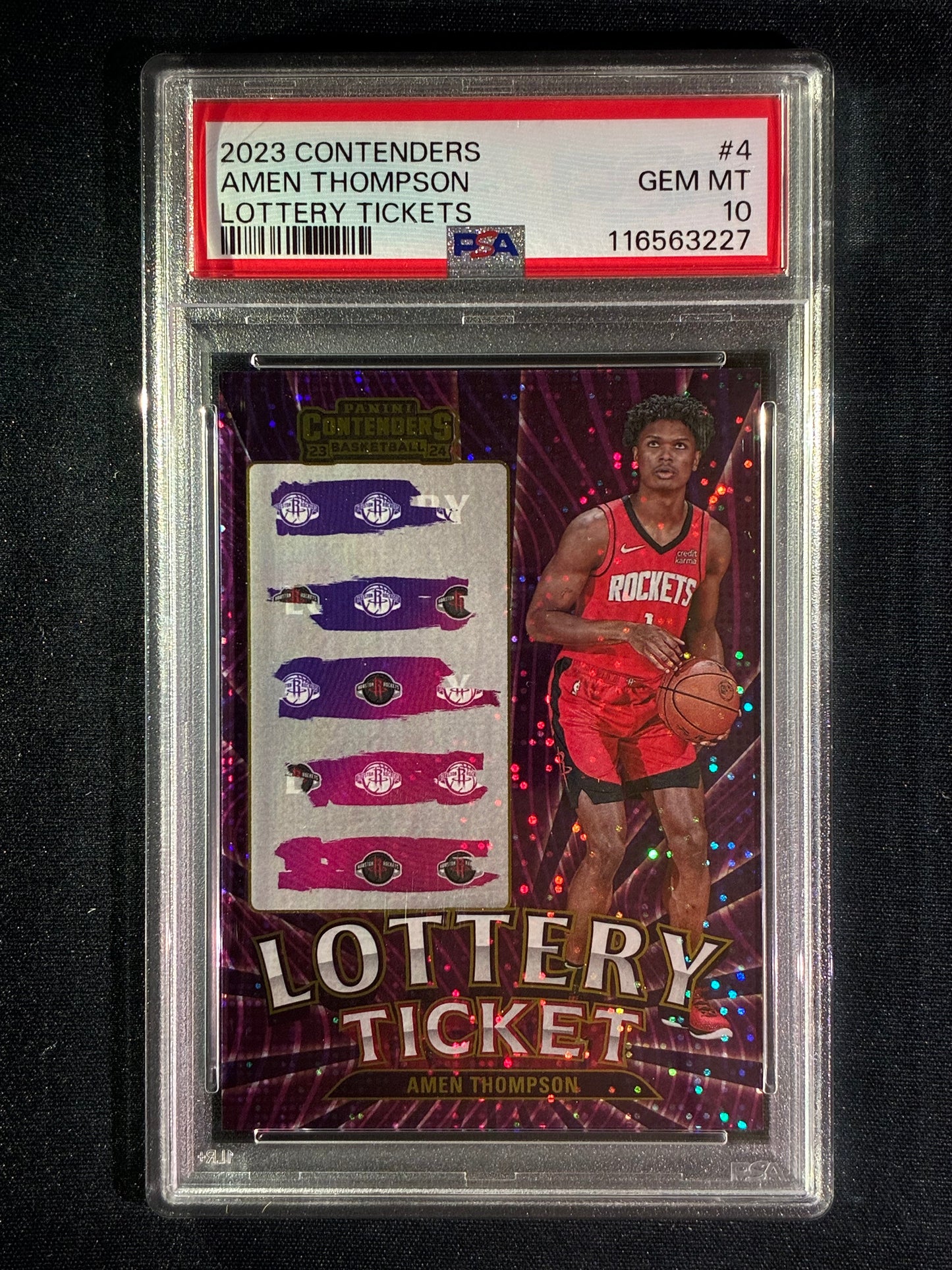 2023-24 Contenders AMEN THOMPSON Lottery Tickets Rookie Base #4 PSA 10 (227)