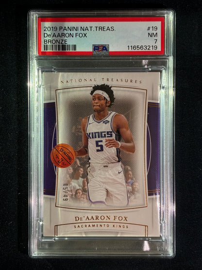 2019-20 National Treasures DE'AARON FOX Bronze 5/49 #19 PSA 7 (219)
