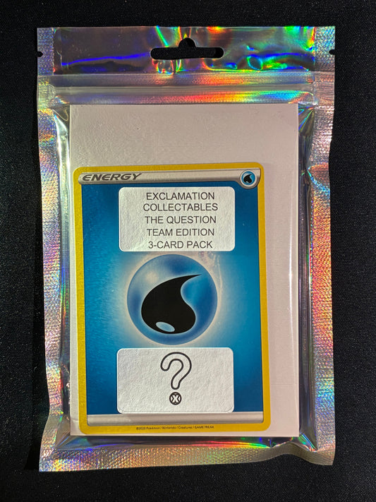 The Question WATER TYPE - Pokemon Team Edition 3-Card Pack