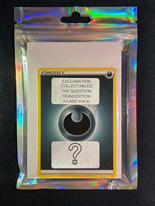 The Question DARKNESS TYPE - Pokemon Team Edition 3-Card Pack