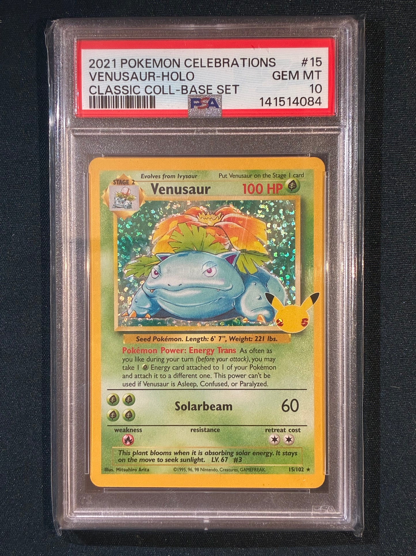 2021 Pokemon Celebrations VENUSAUR Classic Collection Base Set 15/102 PSA 10