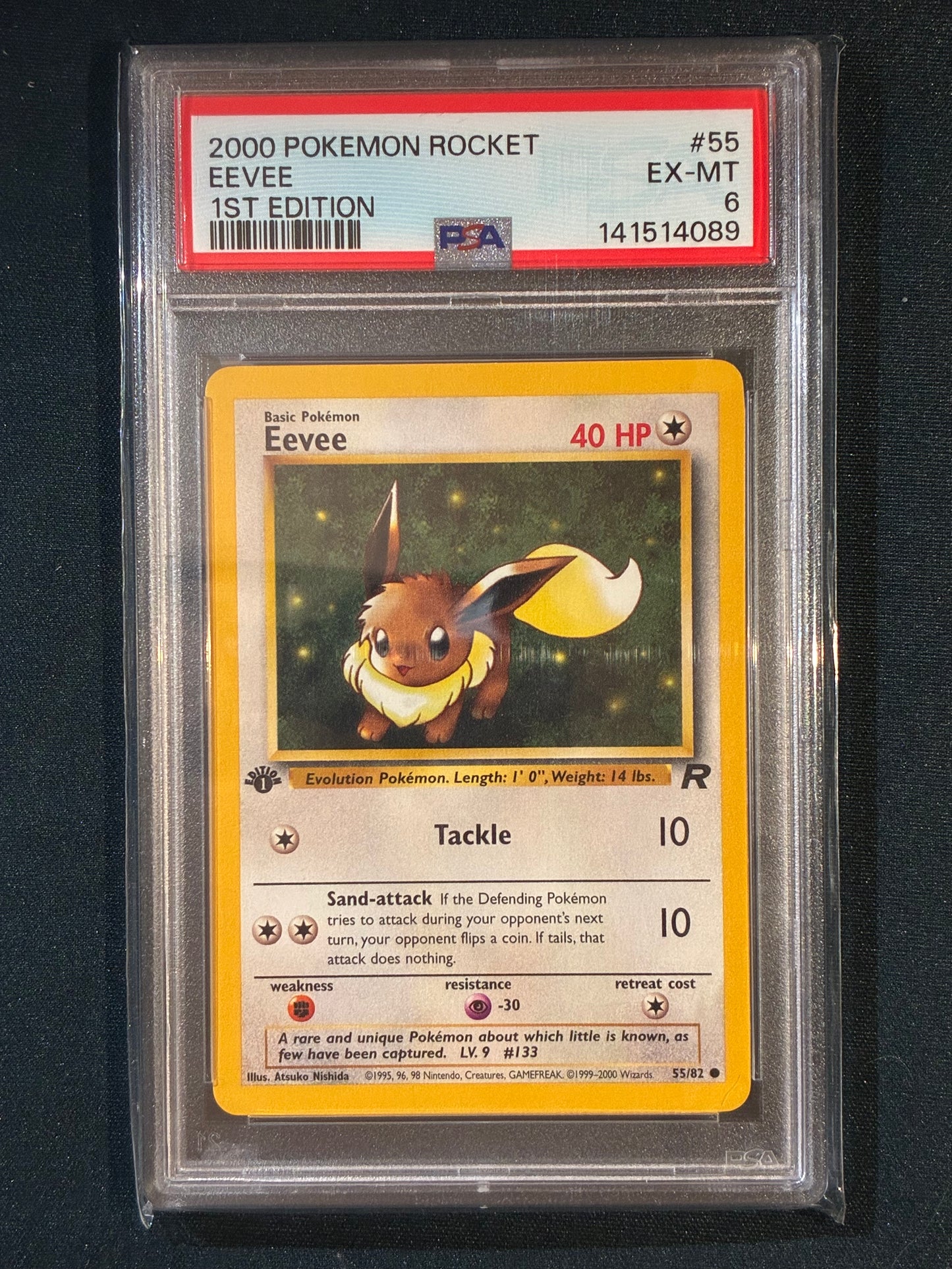 2000 Pokemon Rocket EEVEE 1st Edition 55/82 PSA 6 (089)